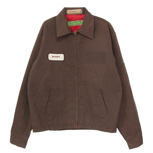 リブコ 80s 90s USA製 キルト裏地 ワッペン付き vintage ヴィンテージ ワークジャケット ブルゾン ブラウン系 M【中古】