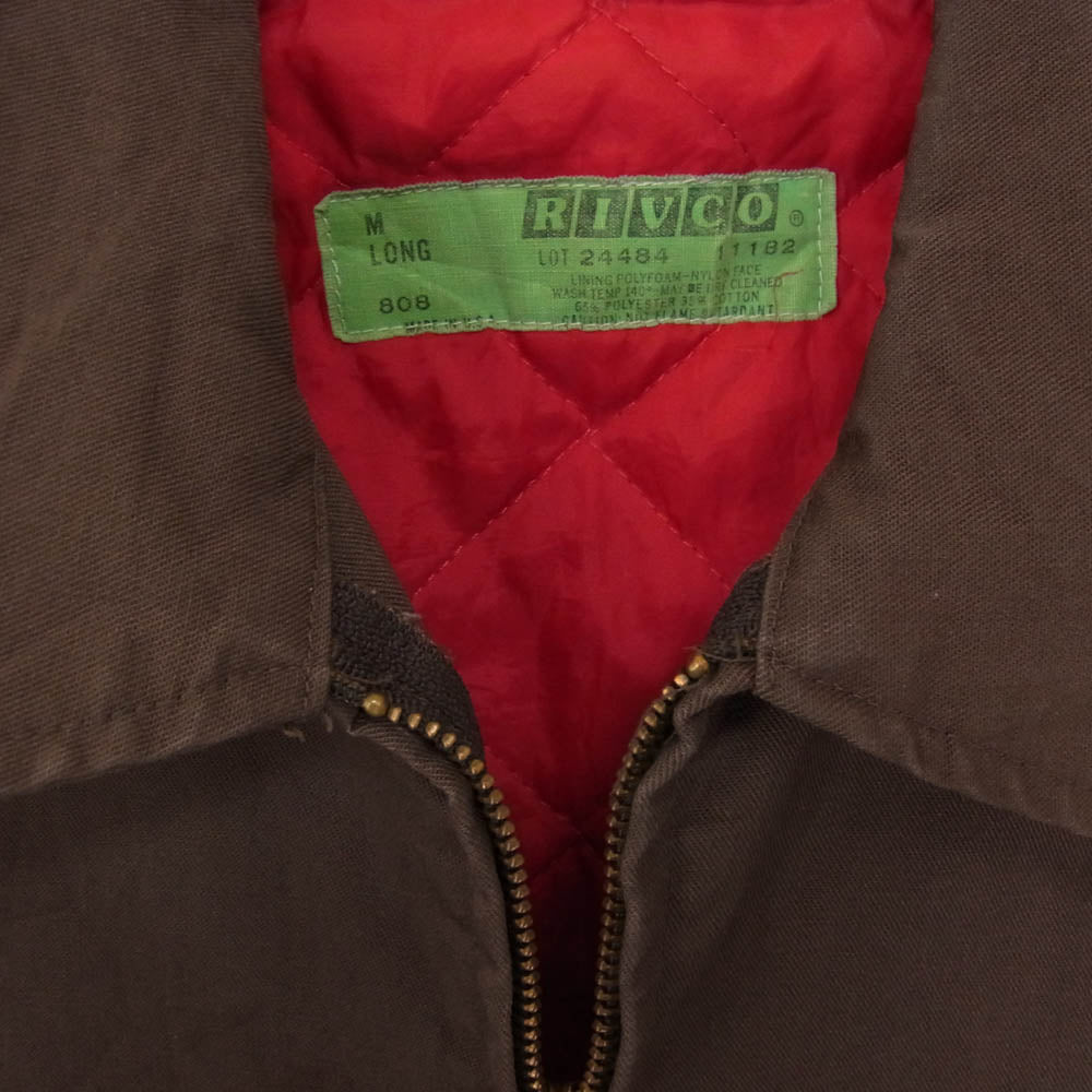 リブコ 80s 90s USA製 キルト裏地 ワッペン付き vintage ヴィンテージ ワークジャケット ブルゾン ブラウン系 M【中古】