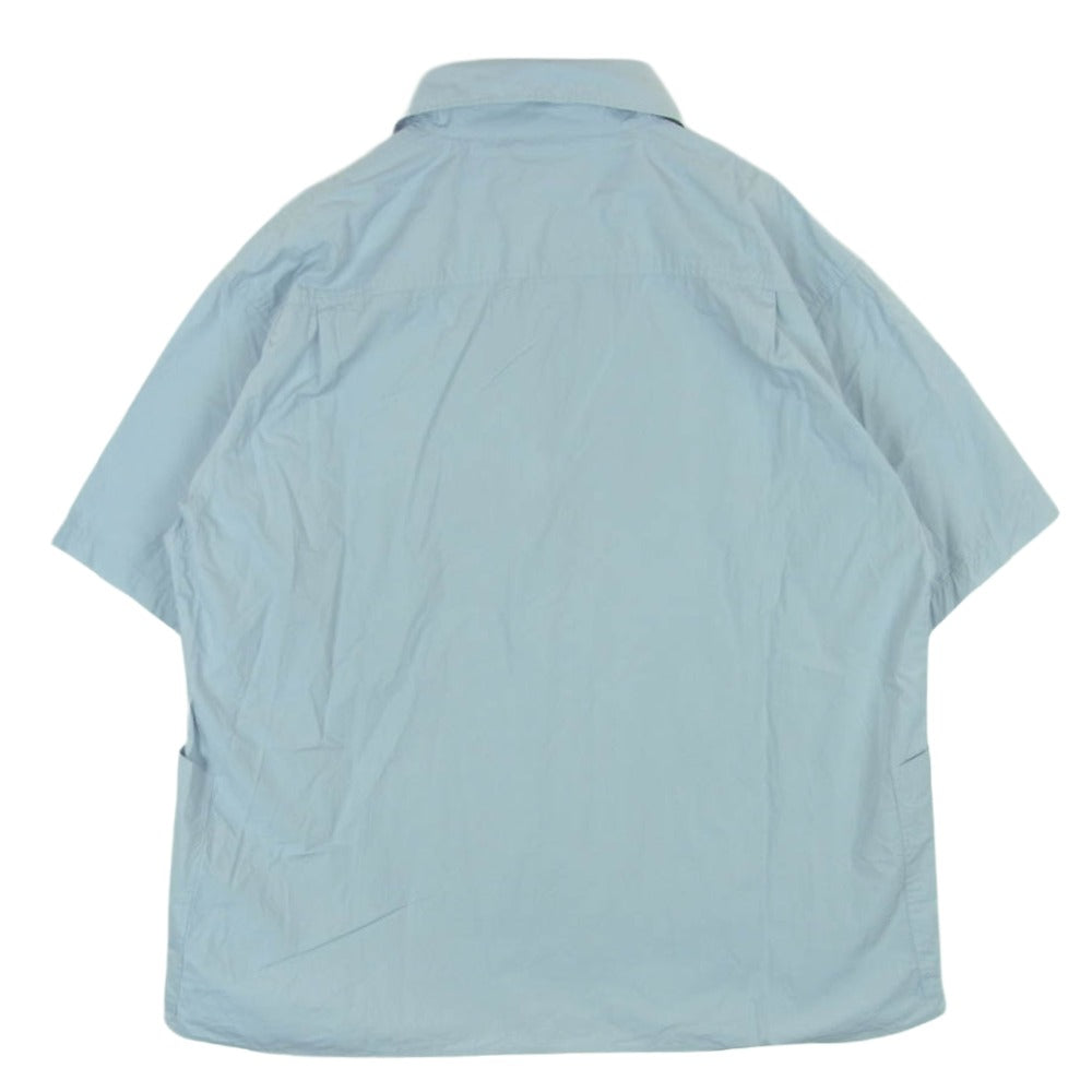 ロロ LS-419 プルオーバー 半袖 シャツ コットン 日本製 ライトブルー系 L【中古】