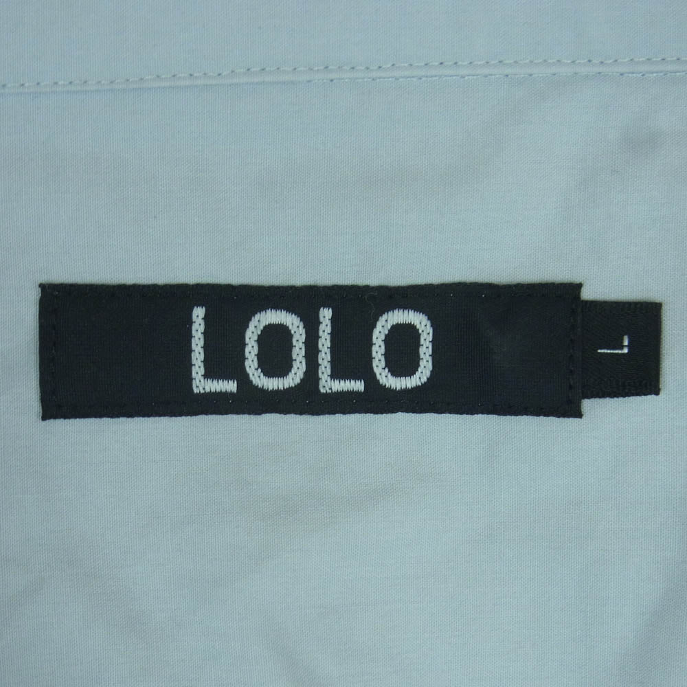 ロロ LS-419 プルオーバー 半袖 シャツ コットン 日本製 ライトブルー系 L【中古】