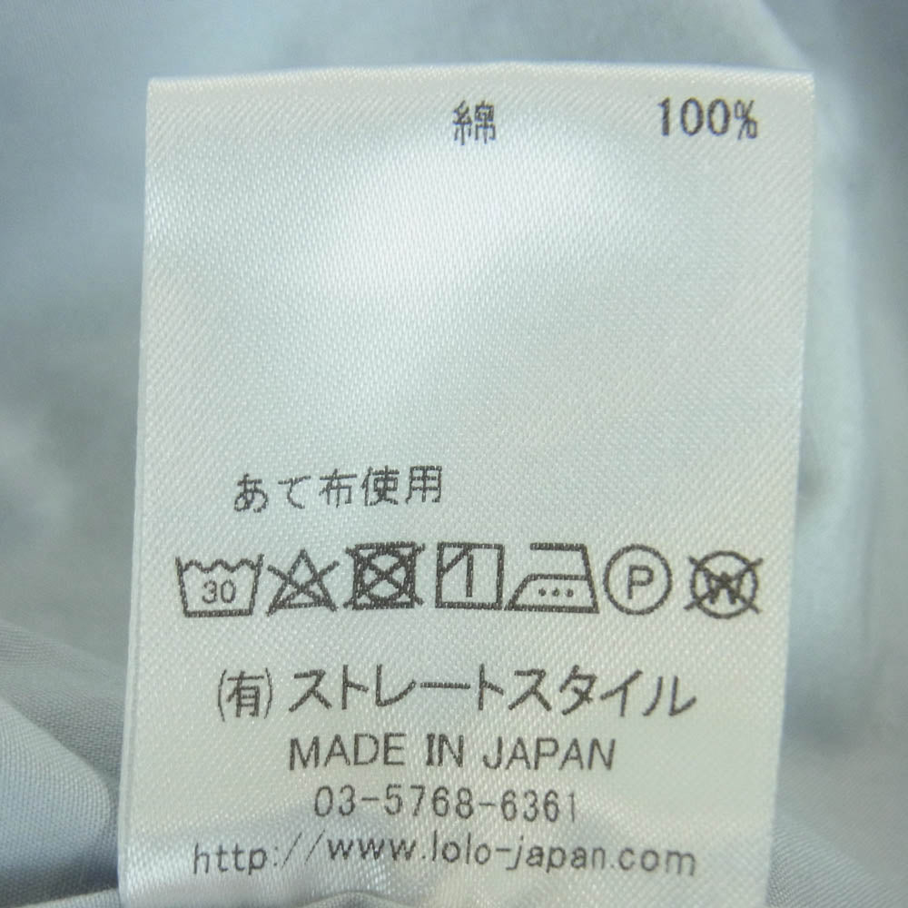 ロロ LS-419 プルオーバー 半袖 シャツ コットン 日本製 ライトブルー系 L【中古】