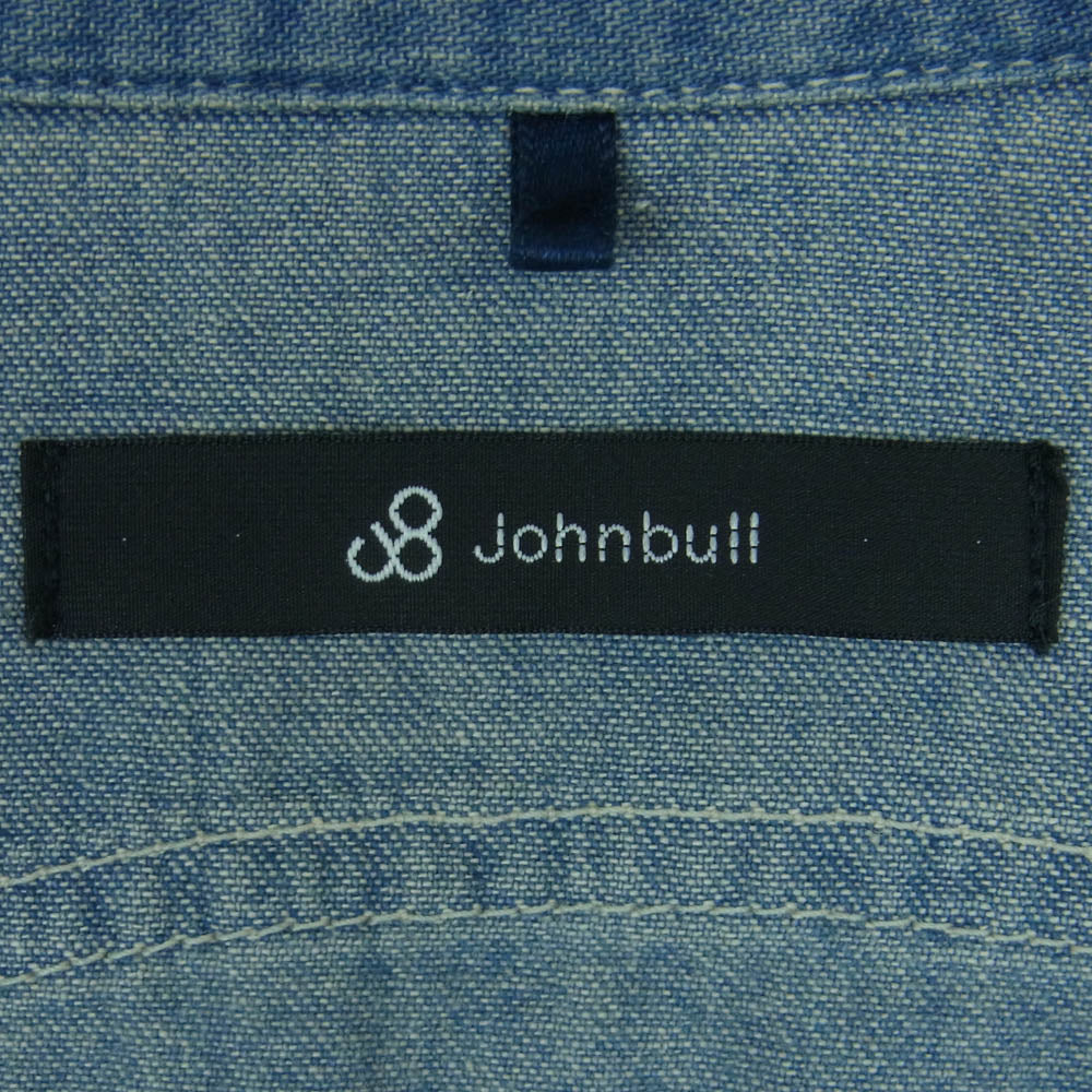 Johnbull ジョンブル 51-0743 長袖 デニム ワーク シャツ コットン 日本製 インディゴブルー系 M【中古】