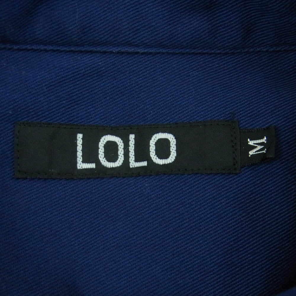 ロロ LS-395 コットン 長袖 シャツ 日本製 ネイビー系 M【中古】