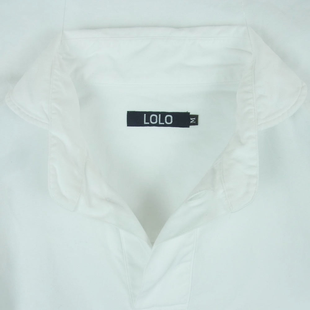 ロロ LS-3 オックス プルオーバー 長袖 シャツ 日本製 ホワイト系 M【中古】