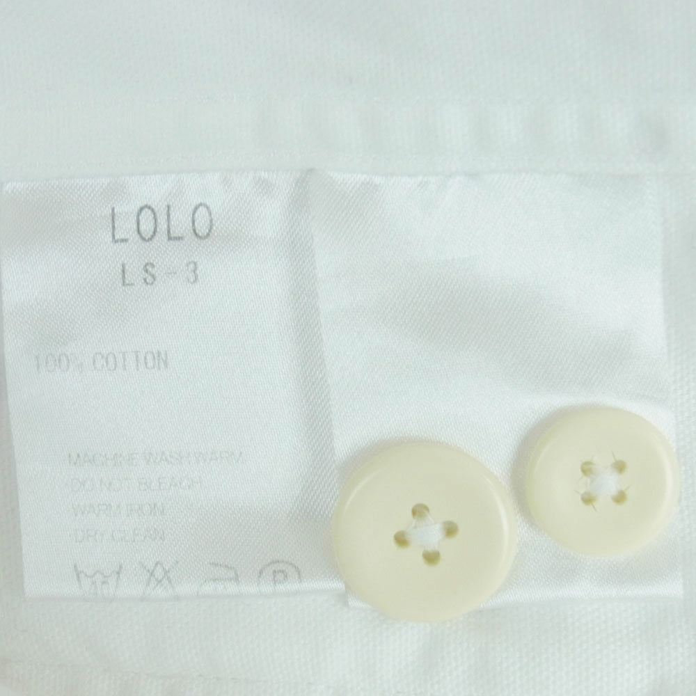 ロロ LS-3 オックス プルオーバー 長袖 シャツ 日本製 ホワイト系 M【中古】