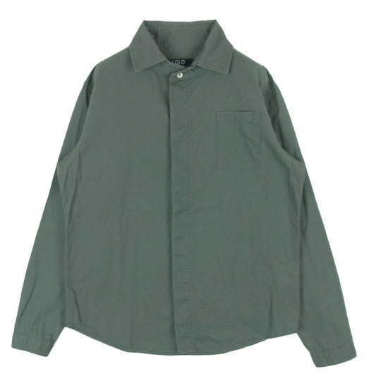 ロロ LS-89 長袖 比翼 シャツ コットン 日本製 グレー系 M【中古】