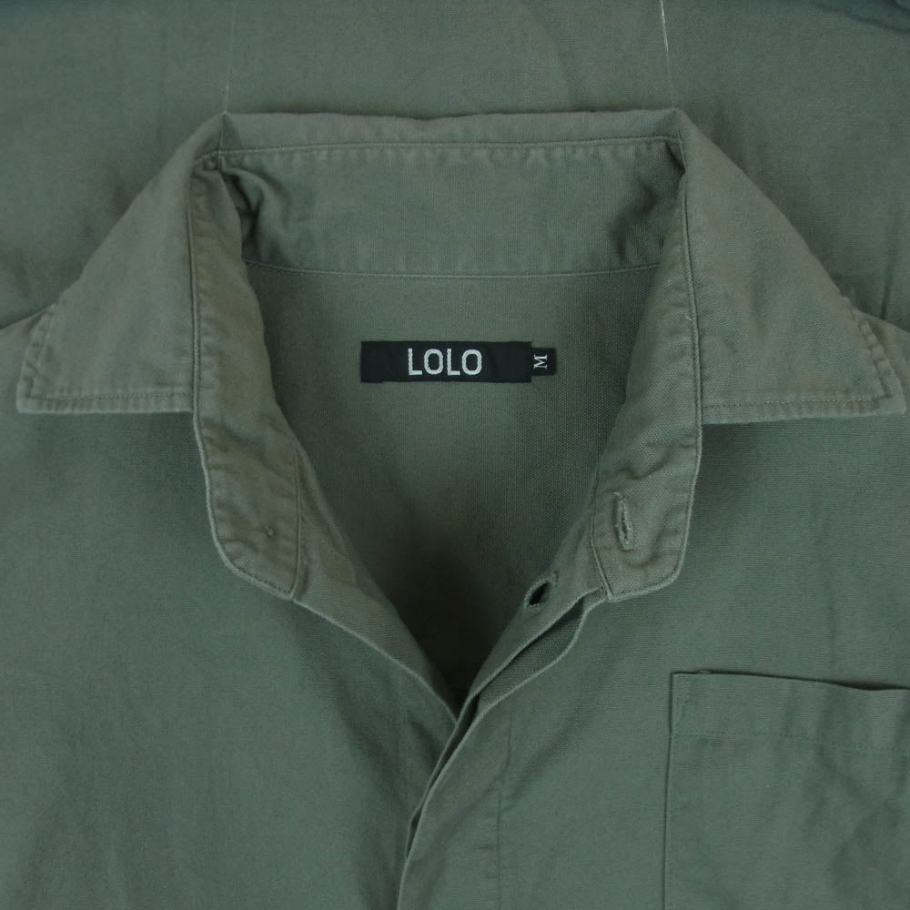 ロロ LS-89 長袖 比翼 シャツ コットン 日本製 グレー系 M【中古】
