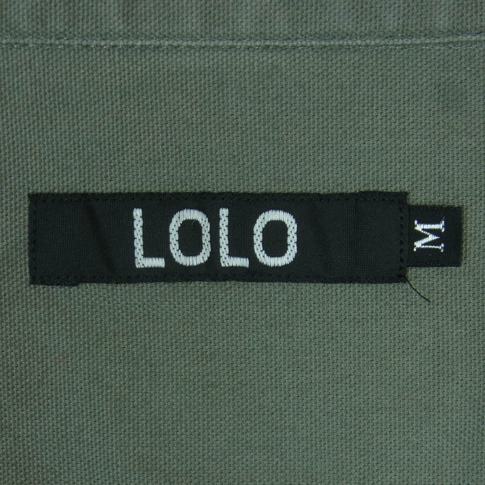 ロロ LS-89 長袖 比翼 シャツ コットン 日本製 グレー系 M【中古】