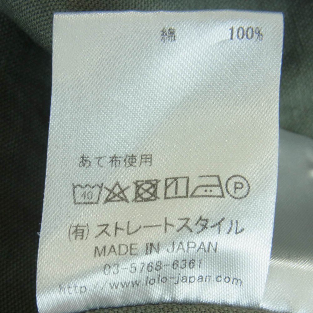 ロロ LS-89 長袖 比翼 シャツ コットン 日本製 グレー系 M【中古】