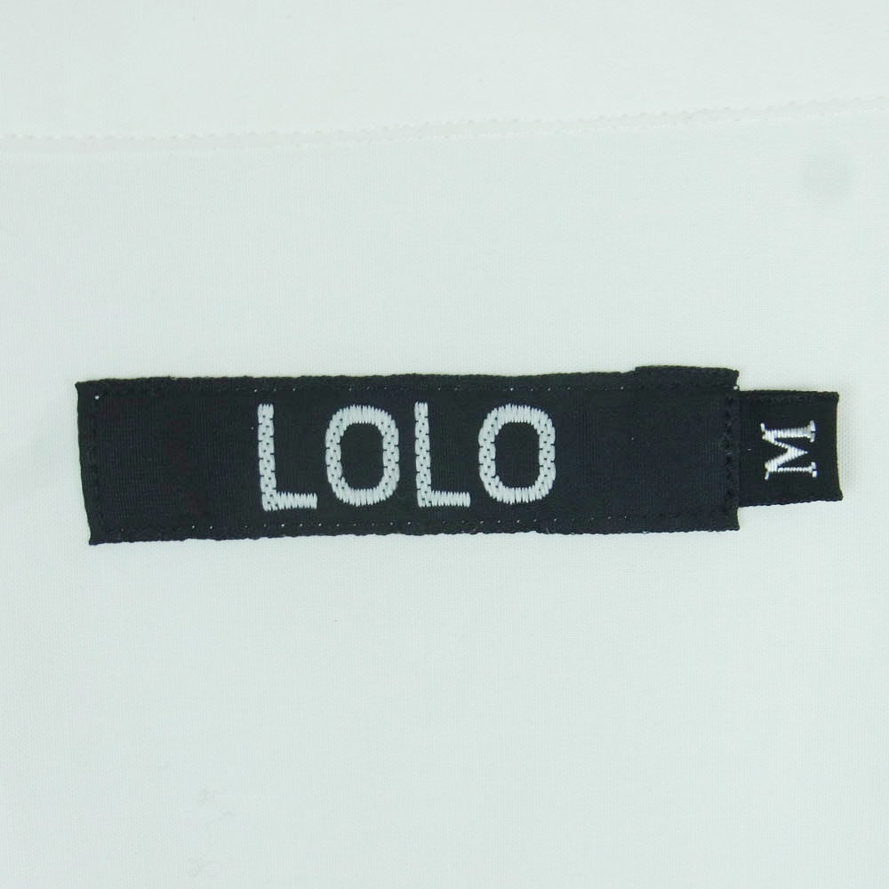 ロロ LS-387 コットン 比翼 長袖 シャツ 日本製 ホワイト系 M【中古】