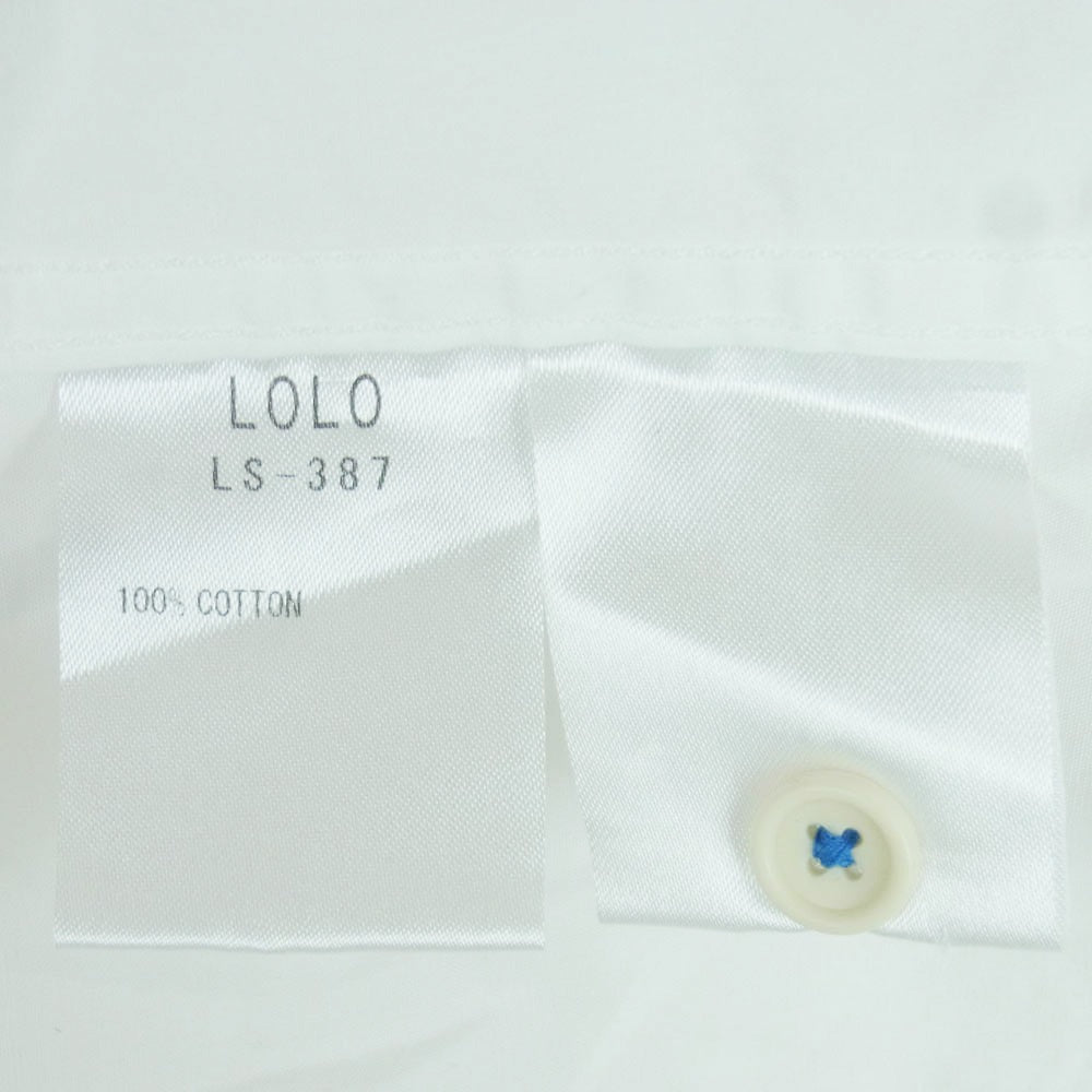 ロロ LS-387 コットン 比翼 長袖 シャツ 日本製 ホワイト系 M【中古】