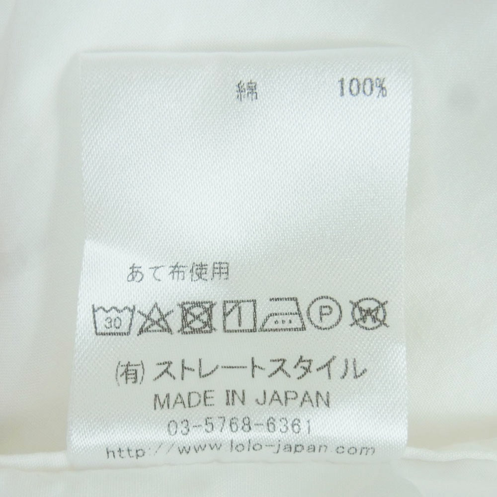 ロロ LS-387 コットン 比翼 長袖 シャツ 日本製 ホワイト系 M【中古】