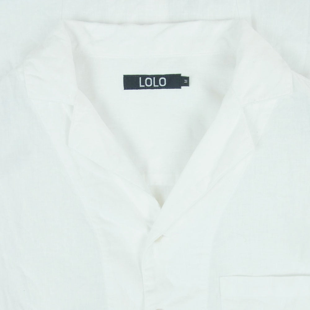 ロロ LS-417 コットン リネン 長袖 シャツ 日本製 ホワイト系 M【中古】