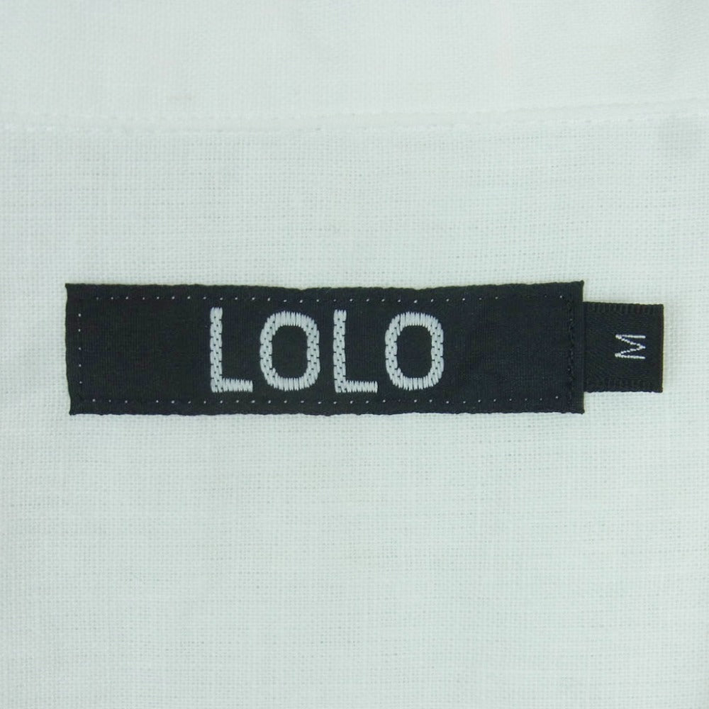ロロ LS-417 コットン リネン 長袖 シャツ 日本製 ホワイト系 M【中古】