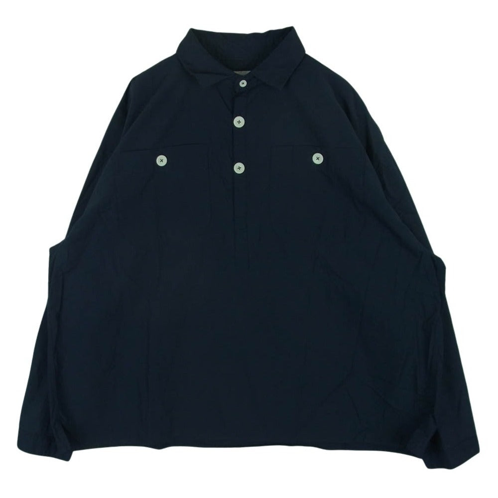 ロロ 2LS-78 LIKE プルオーバー ビッグ シャツ 長袖 コットン 日本製 ダークネイビー系 M【中古】