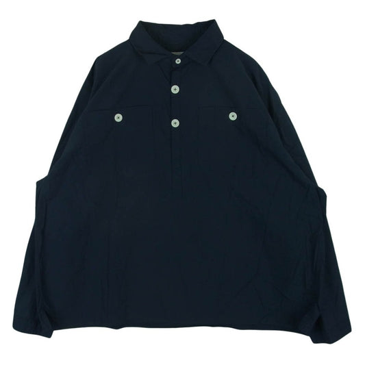 ロロ 2LS-78 LIKE プルオーバー ビッグ シャツ 長袖 コットン 日本製 ダークネイビー系 M【中古】