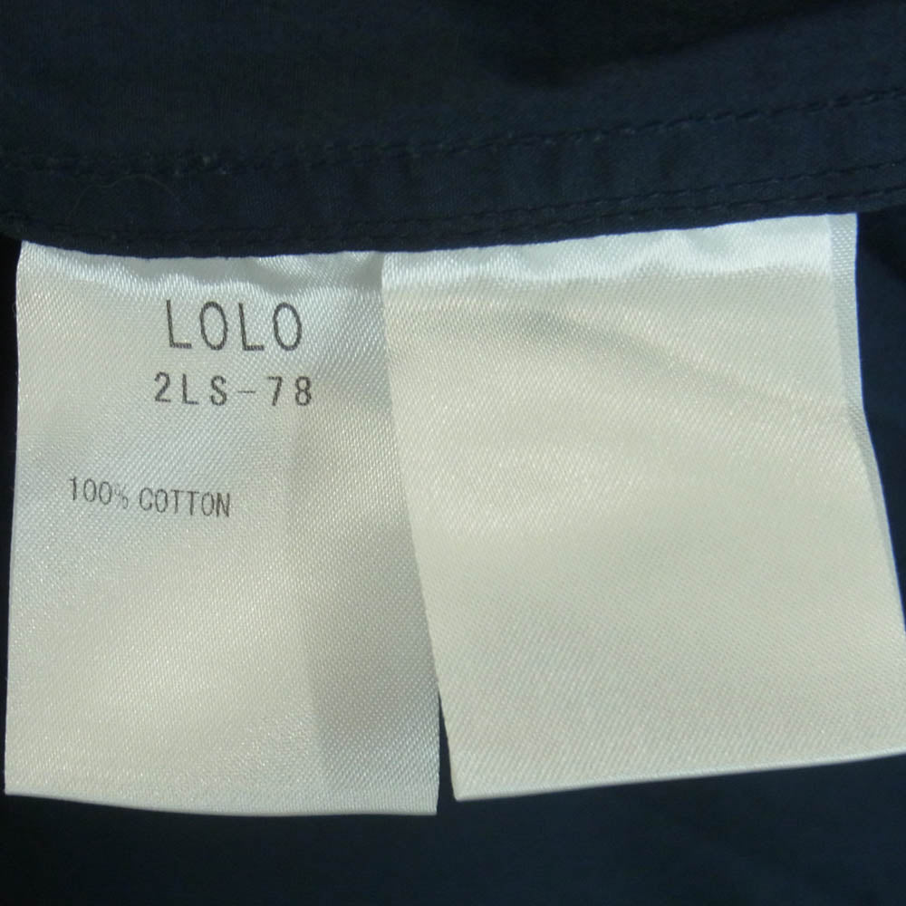 ロロ 2LS-78 LIKE プルオーバー ビッグ シャツ 長袖 コットン 日本製 ダークネイビー系 M【中古】