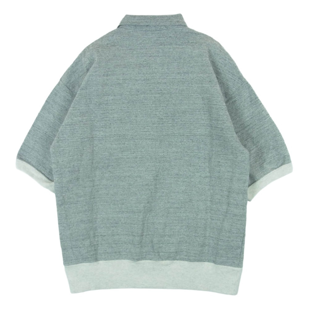 Nigel Cabourn ナイジェルケーボン 80500021006 ZIP-UP TRANNING SHIRT BUMPY バンピージャージー ハーフ ジップ スウェット 半袖 グレー系 48【中古】