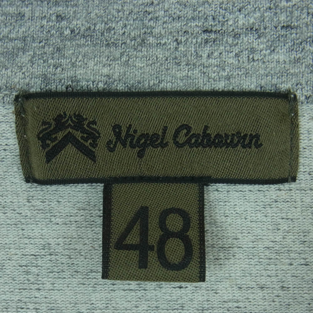 Nigel Cabourn ナイジェルケーボン 80500021006 ZIP-UP TRANNING SHIRT BUMPY バンピージャージー ハーフ ジップ スウェット 半袖 グレー系 48【中古】