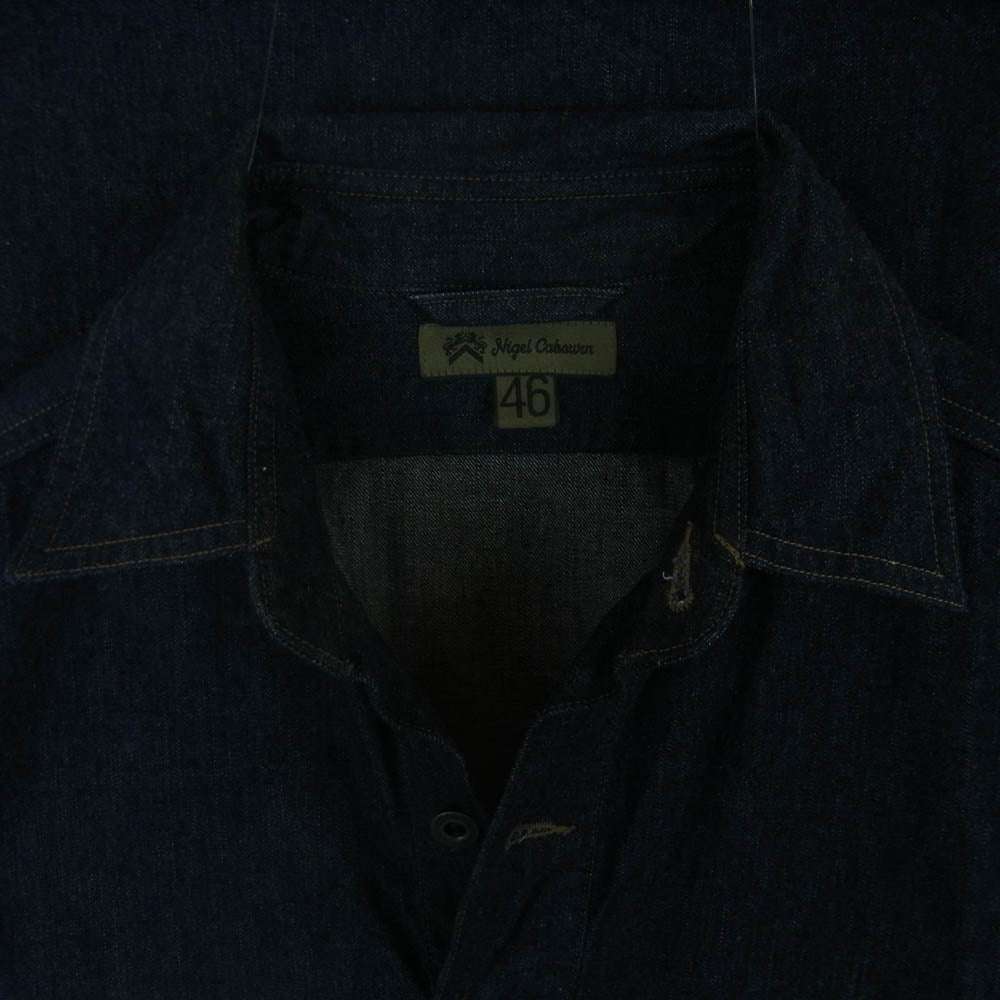 Nigel Cabourn ナイジェルケーボン 80480010001 P/O Work Shirts 10oz Denim プルオーバー デニム 長袖 シャツ インディゴブルー系 46【中古】