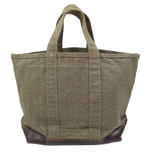 Nigel Cabourn ナイジェルケーボン 80420061001 40s TOTE BAG PEAT LABEL キャンバス レザー トート バッグ カーキ系【中古】