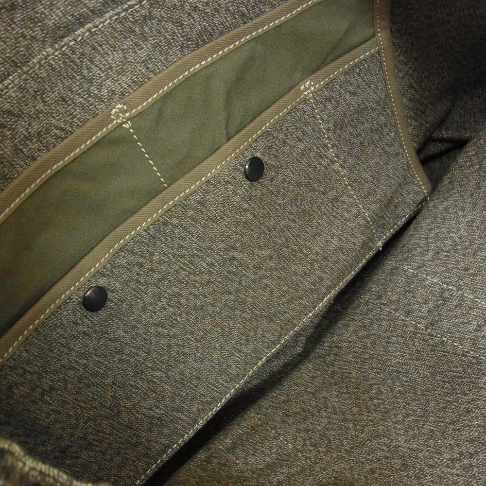 Nigel Cabourn ナイジェルケーボン 80420061001 40s TOTE BAG PEAT LABEL キャンバス レザー トート バッグ カーキ系【中古】