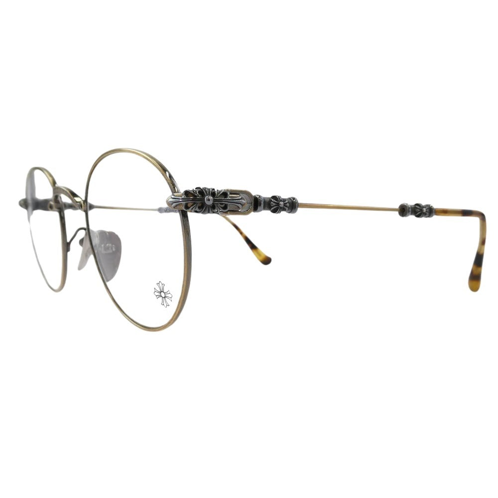 CHROME HEARTS クロムハーツ（原本無） 購入冊子付属 BUBBA-A ウェリントン クロステンプル サングラス メガネ 眼鏡 ゴールド系 マルチカラー系 49□22-145【中古】