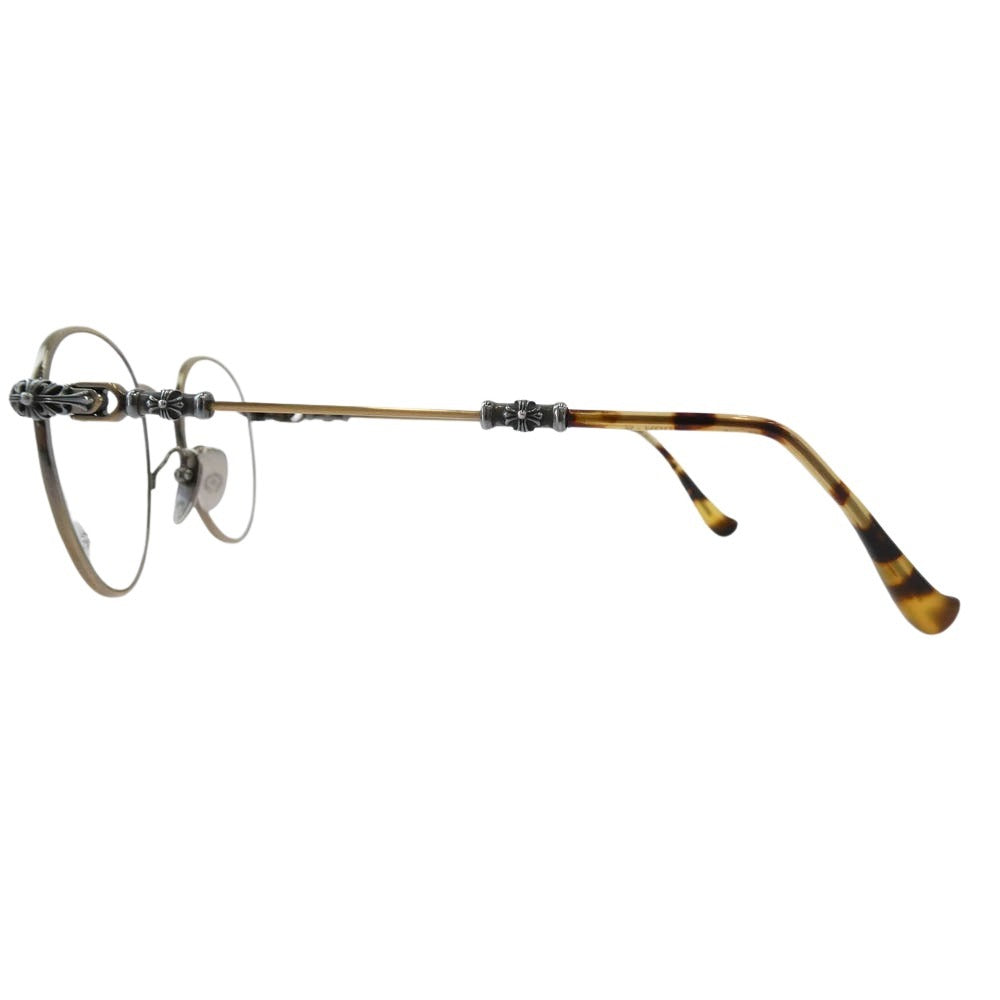 CHROME HEARTS クロムハーツ（原本無） 購入冊子付属 BUBBA-A ウェリントン クロステンプル サングラス メガネ 眼鏡 ゴールド系 マルチカラー系 49□22-145【中古】