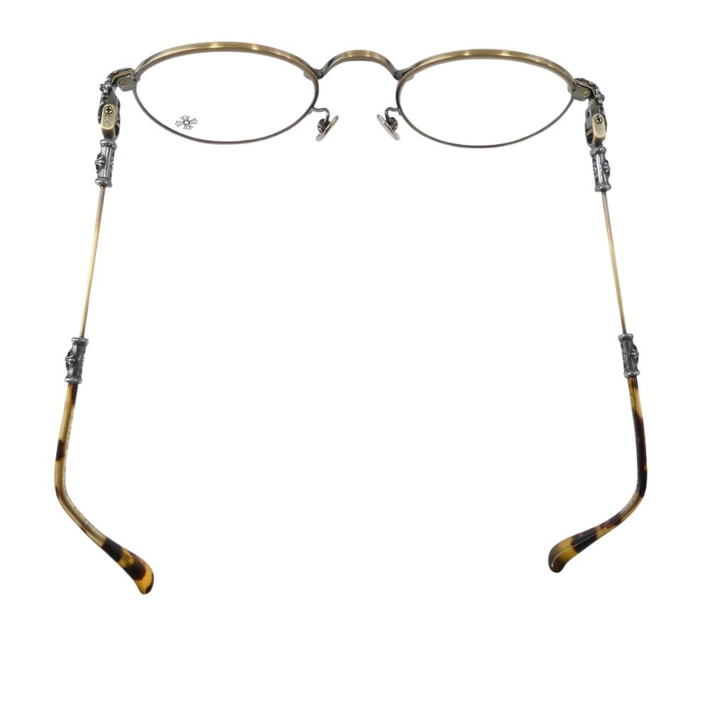 CHROME HEARTS クロムハーツ（原本無） 購入冊子付属 BUBBA-A ウェリントン クロステンプル サングラス メガネ 眼鏡 ゴールド系 マルチカラー系 49□22-145【中古】