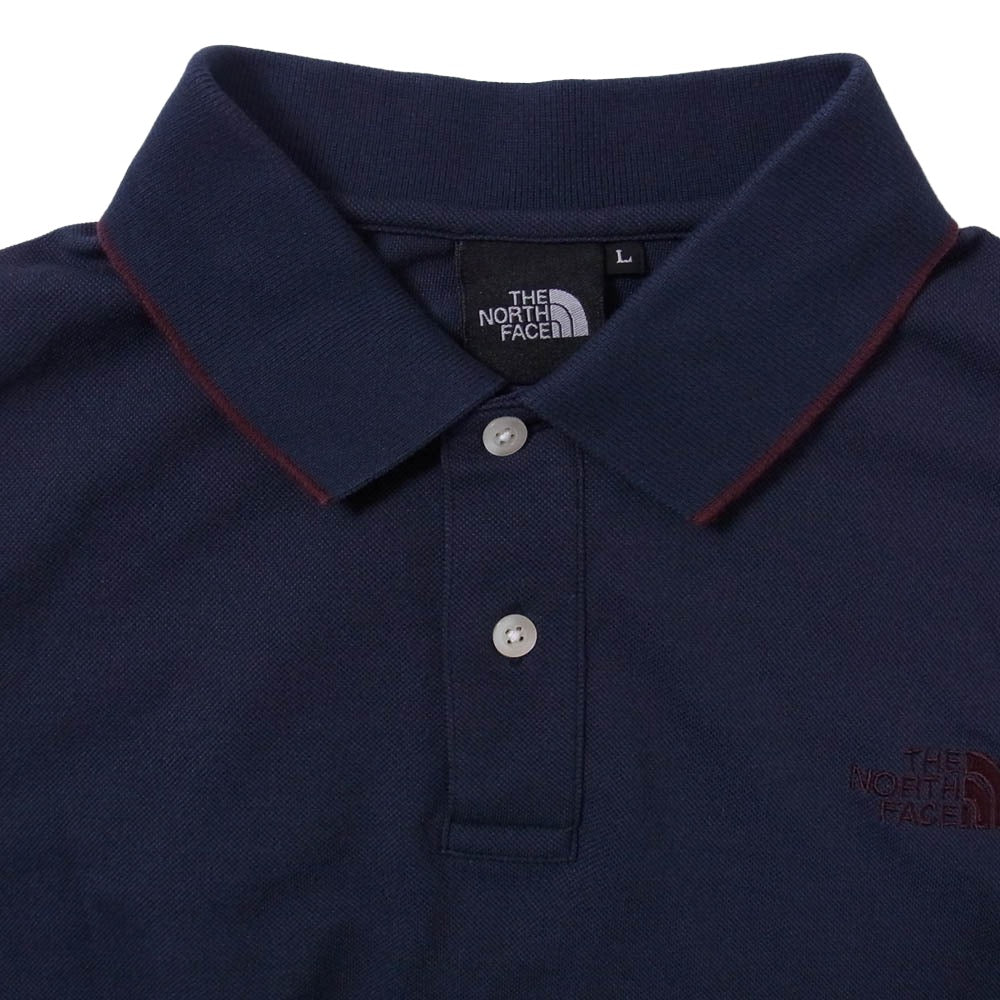 THE NORTH FACE ノースフェイス NT21543 MAXIFRESH LINED POLO マキシフレッシュ 半袖 ポロ シャツ ネイビー系 L【中古】