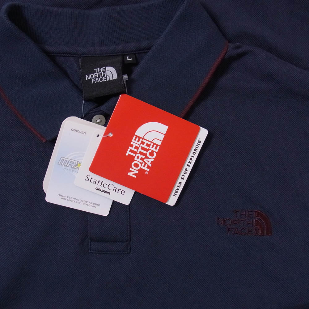THE NORTH FACE ノースフェイス NT21543 MAXIFRESH LINED POLO マキシフレッシュ 半袖 ポロ シャツ ネイビー系 L【中古】