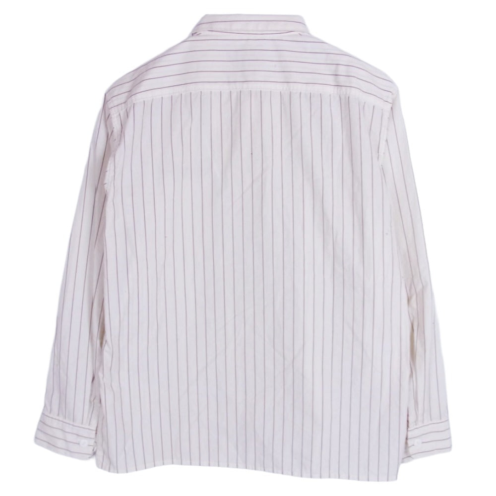 CALEE キャリー ストライプ ワーク 長袖 シャツ ライトブラウン系 XL【中古】