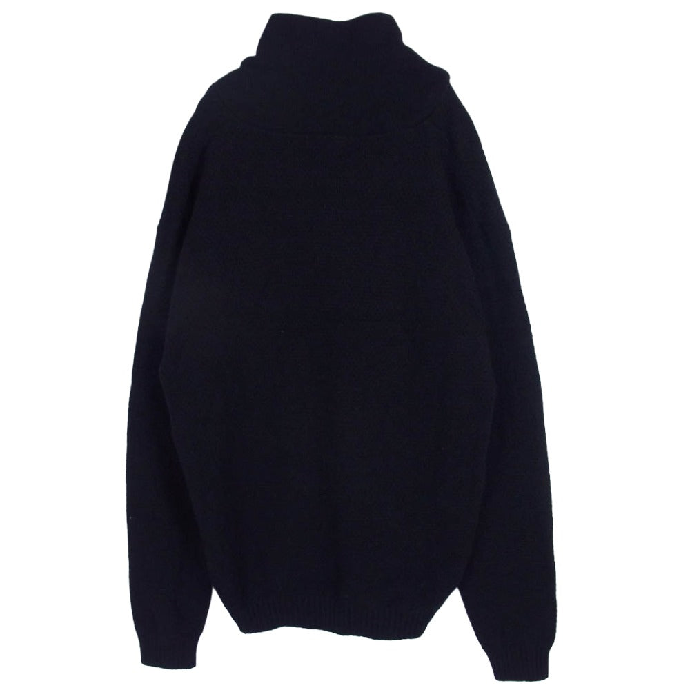 CALEE キャリー ラムウール ナイロン ショールカラー プルオーバー ニット ブラック系 XL【中古】