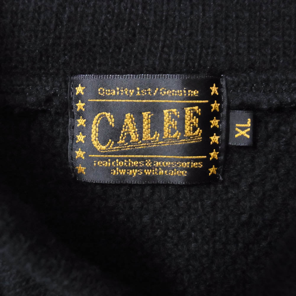 CALEE キャリー ラムウール ナイロン ショールカラー プルオーバー ニット ブラック系 XL【中古】