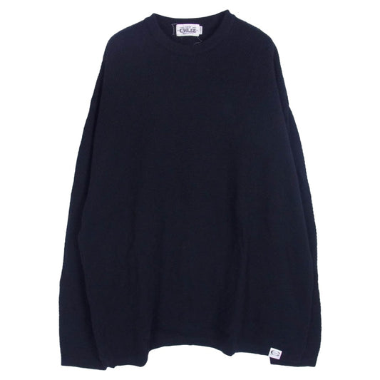 CALEE キャリー CL-20AW029 コットンワッフル ニット クルー ブラック系 XL【中古】
