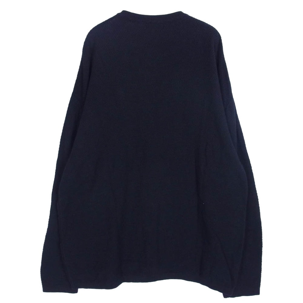 CALEE キャリー CL-20AW029 コットンワッフル ニット クルー ブラック系 XL【中古】