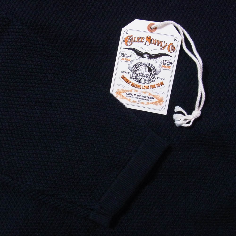 CALEE キャリー CL-20AW029 コットンワッフル ニット クルー ブラック系 XL【中古】