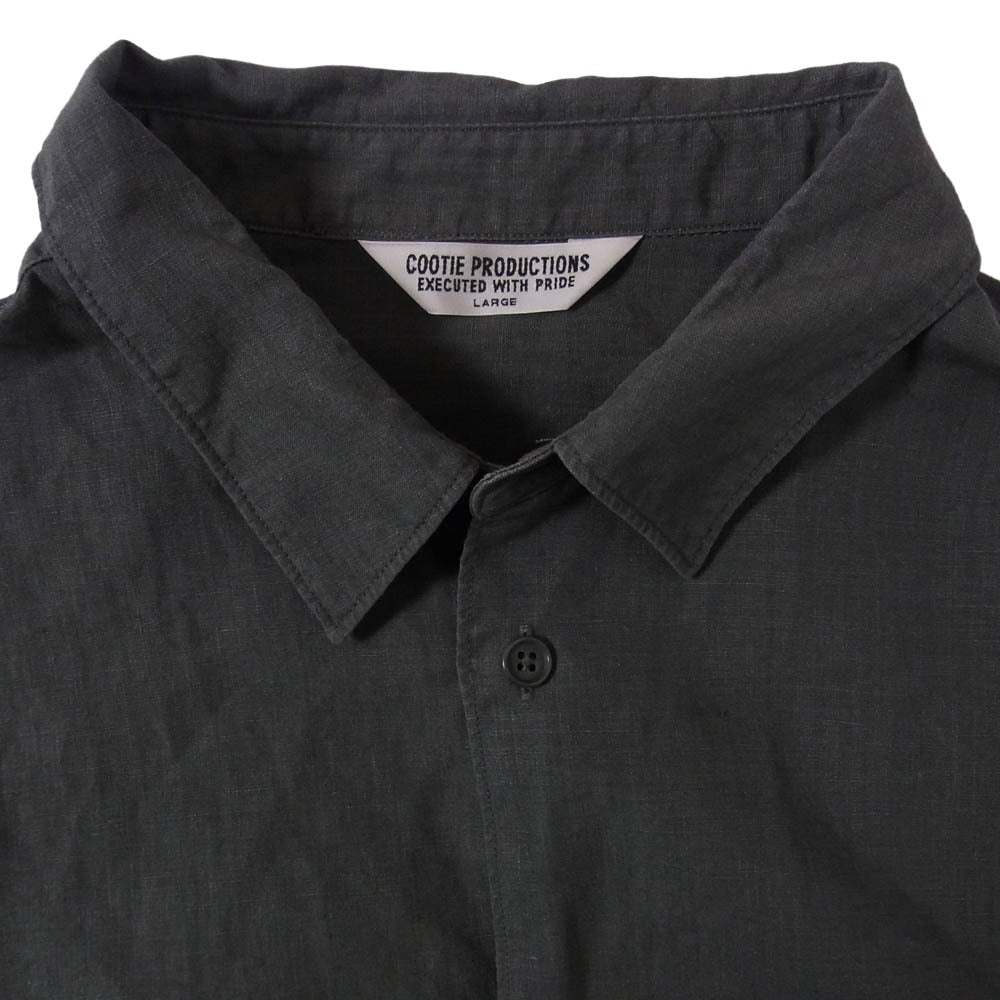 COOTIE クーティー Linen S/S Shirt リネン 半袖 シャツ モスグリーン系 L【中古】