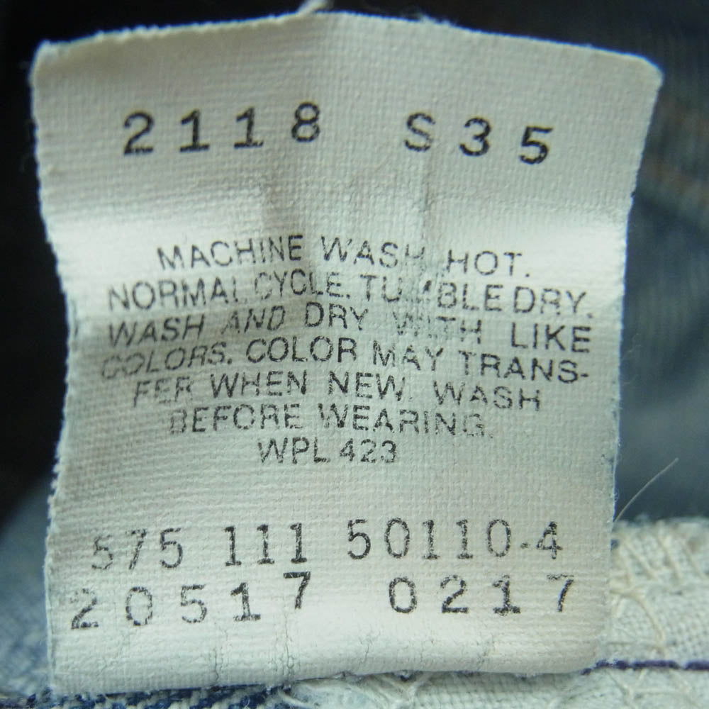 Levi's リーバイス USA製 90s 517 オレンジタブ レギュラー トップボタン裏刻印575 デニム パンツ インディゴブルー系 W34 L32【中古】