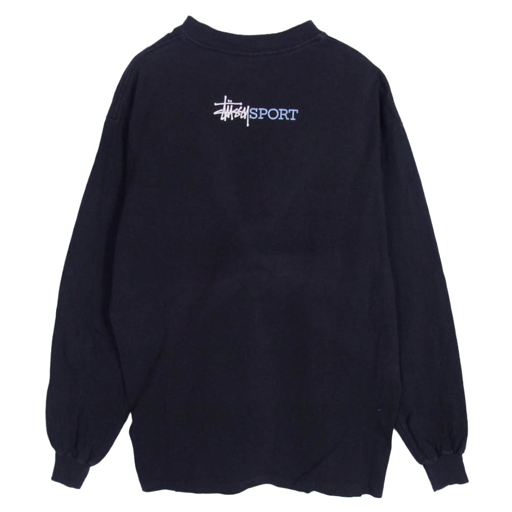 STUSSY ステューシー 90s old stussy 白タグ Sロゴ 長袖 Tシャツ カットソー ブラック系 L【中古】