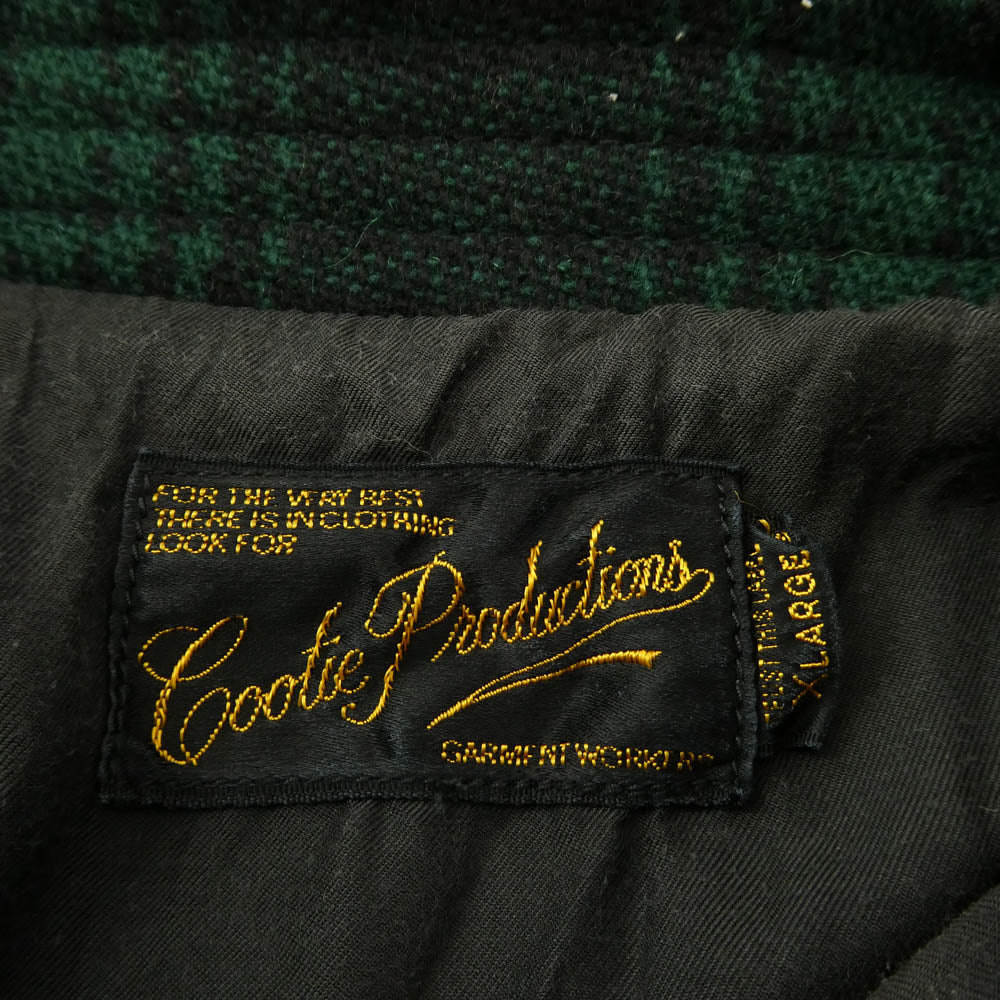 COOTIE クーティー ウール チェック スポーツ ジャケット グリーン系 ブラック系 XL【中古】