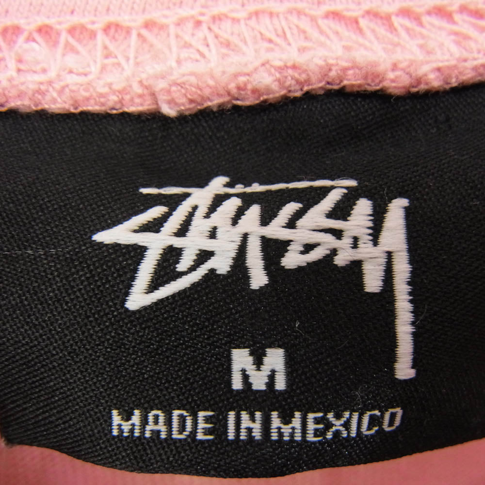 STUSSY ステューシー ロゴ プリント プルオーバー フード付きロンT パーカー カットソー ピンク系 M【中古】