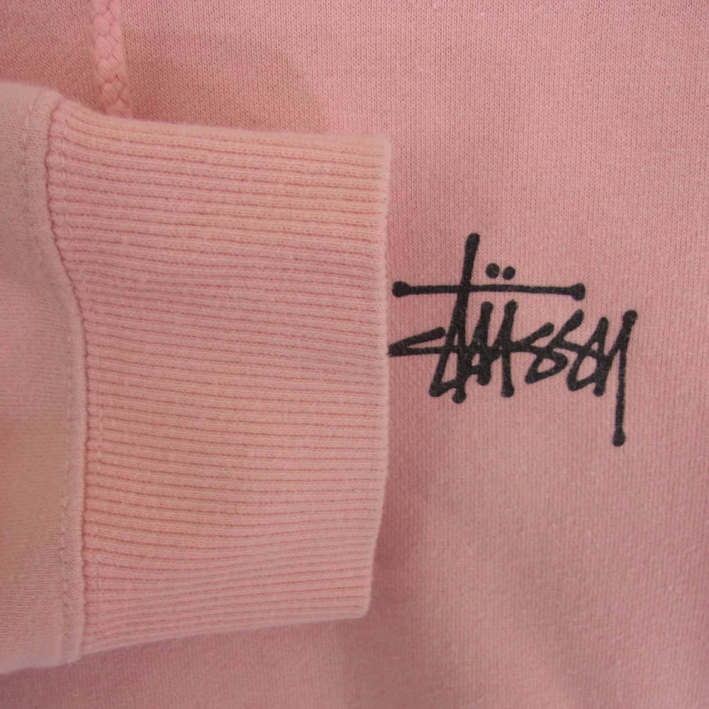 STUSSY ステューシー Z4000SAS17 ロゴ プリント プルオーバー スウェット パーカー フーディー ピンク系 M【中古】