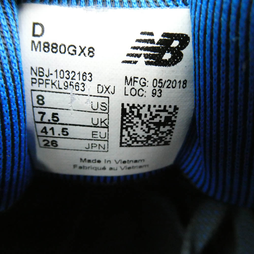 NEW BALANCE ニューバランス M880GX8 GORE-TEX ローカット スニーカー グレー系 ブルー系 26cm【中古】