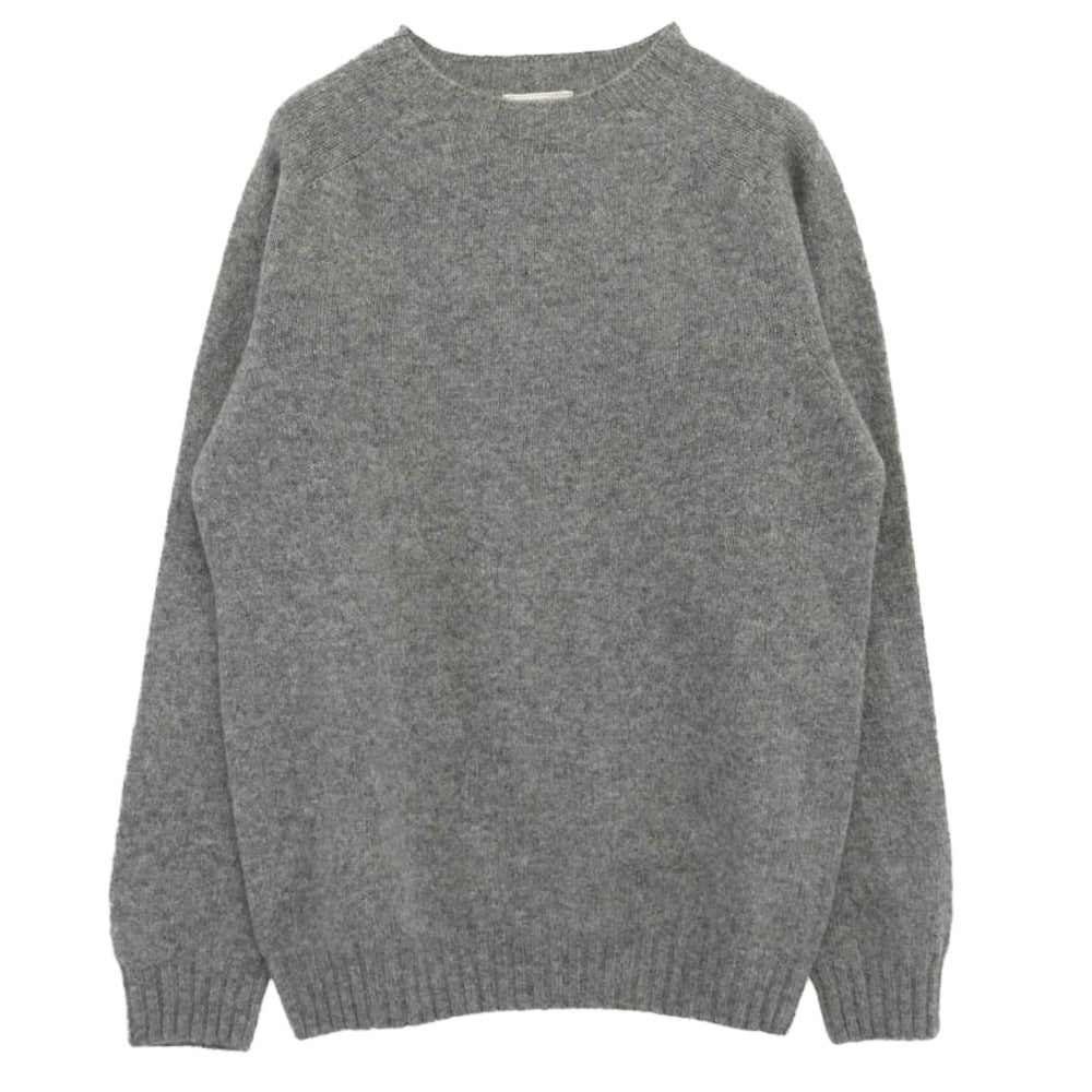 INVERALLAN インバーアラン SHETLAND CREWNECK SWEATER シェットランド クルーネック ニット セーター グレー系 40【美品】【中古】