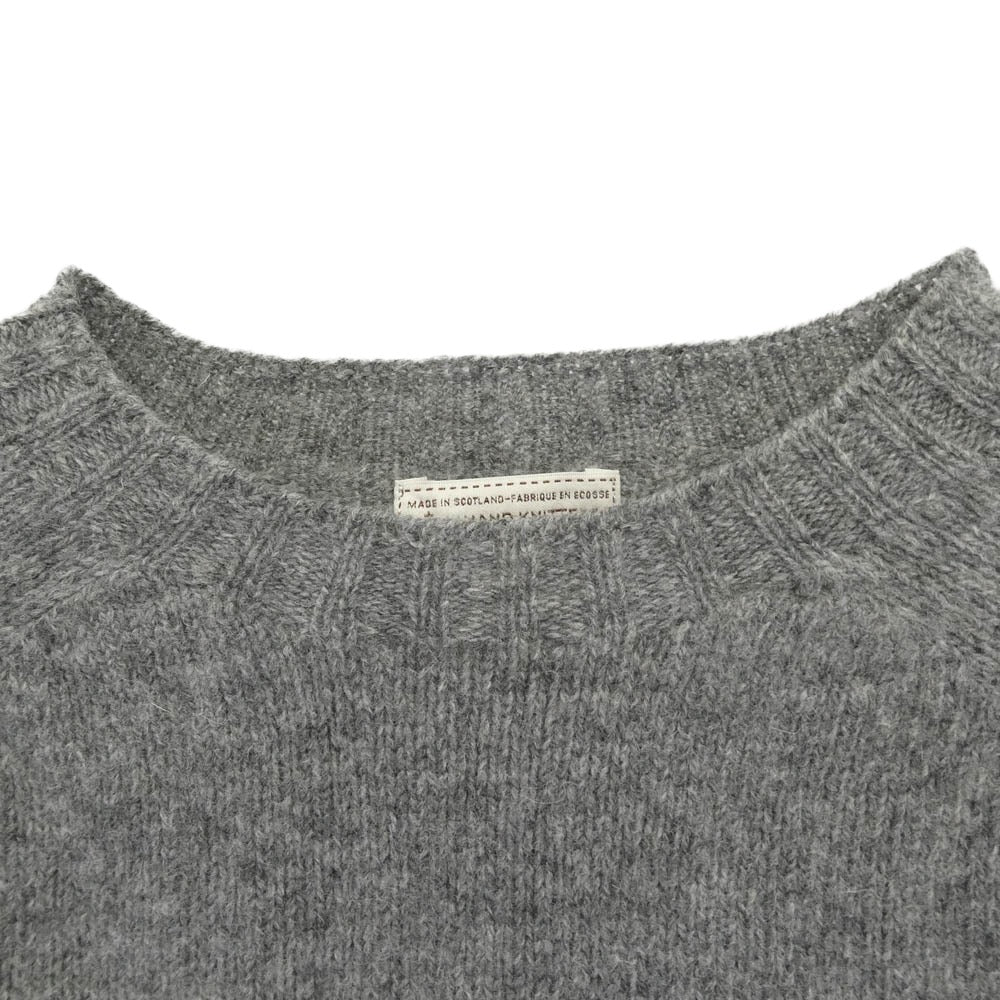 INVERALLAN インバーアラン SHETLAND CREWNECK SWEATER シェットランド クルーネック ニット セーター グレー系 40【美品】【中古】