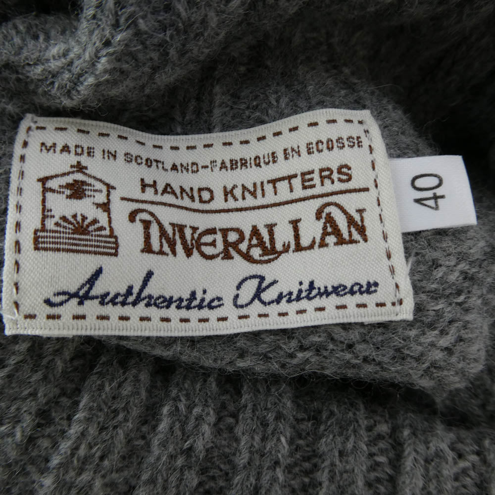 INVERALLAN インバーアラン SHETLAND TURTLENECK SWEATER タートルネック シェットランド ニット セーター グレー系 40【美品】【中古】