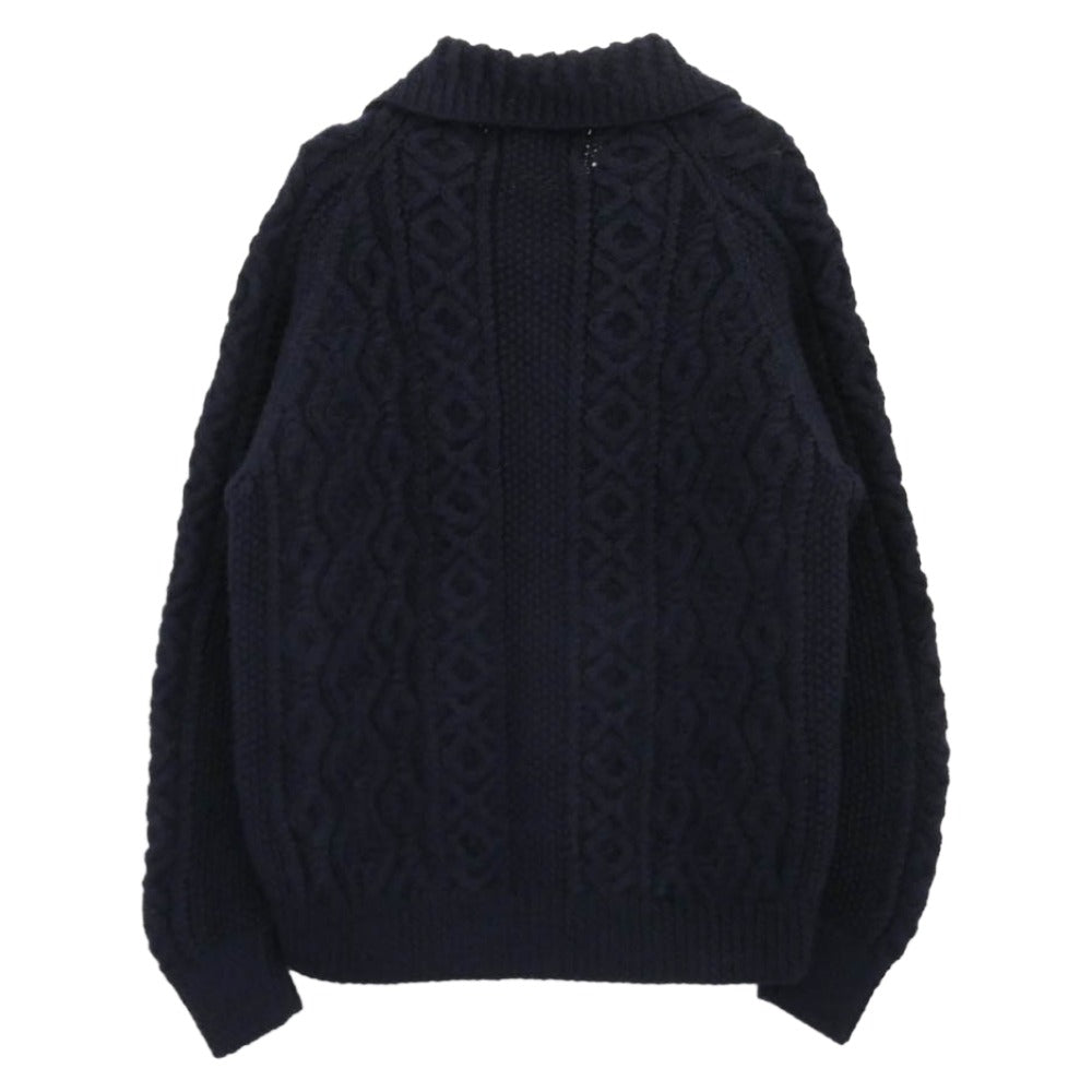 INVERALLAN インバーアラン 3A LUMBER CARDIGAN 緑タグ ランバー カーディガン ネイビー ネイビー系 40【新古品】【未使用】【中古】