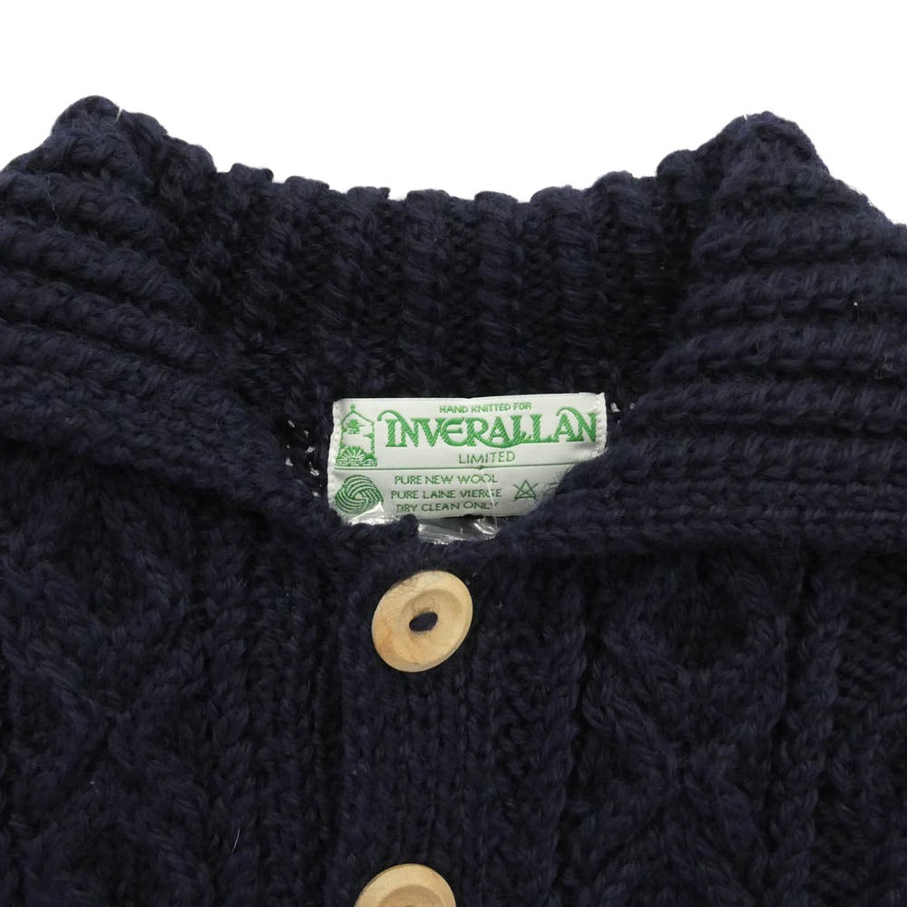 INVERALLAN インバーアラン 3A LUMBER CARDIGAN 緑タグ ランバー カーディガン ネイビー ネイビー系 40【新古品】【未使用】【中古】