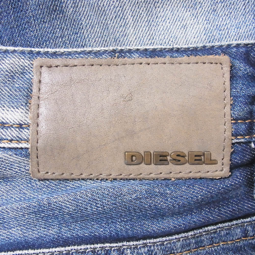 DIESEL ディーゼル VIKER ダメージ加工 ストレート デニム パンツ インディゴブルー系 W29L30【中古】